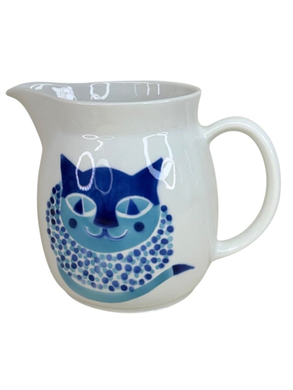 Arabia Finland Blue Spotted Kissa Cat Kaj Franck Gunvor Olin Gronqvist Pitcher